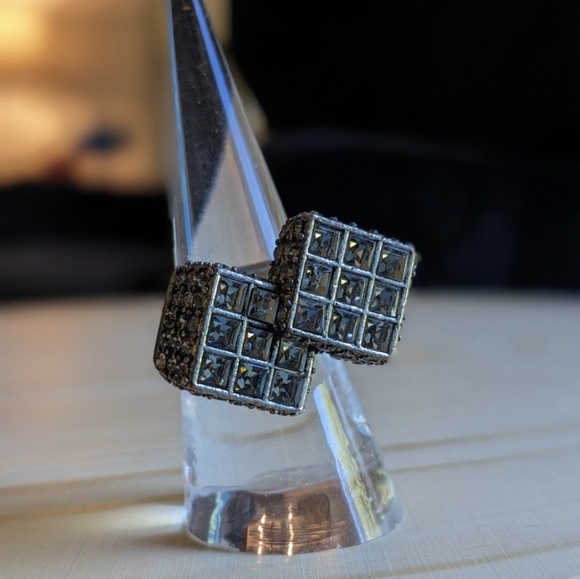Stacked Boxes Chunky Statement Ring - Adjustable - Picture 1 of 4